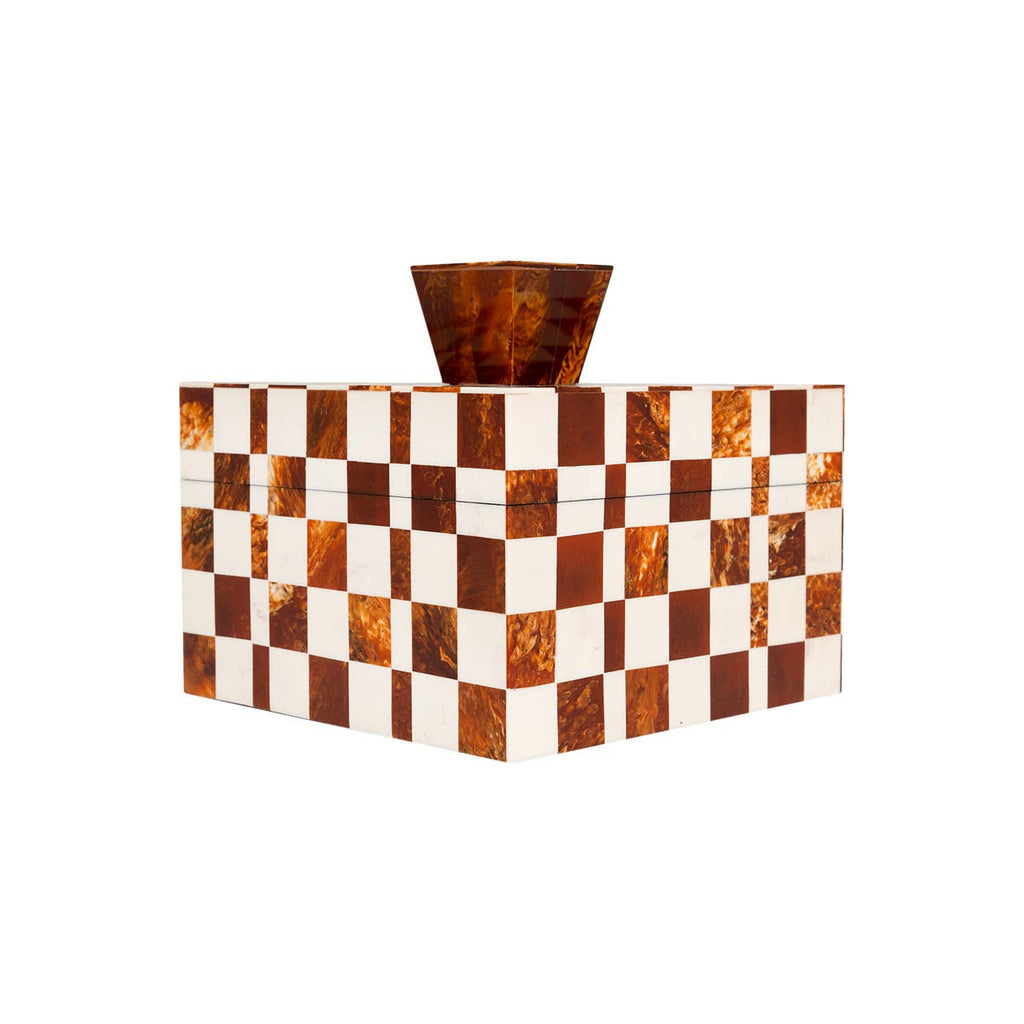 Camiro Brown and White Checkered Box