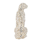 White and Gold Leopard Figurine, Sitting