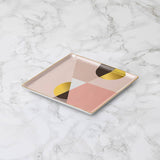 OCTAEVO Siena Ceramic Tray / Catchall, Gold accent, 6": Pink