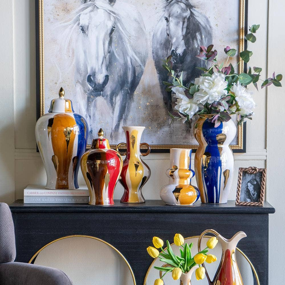 Abstract Multicolor Ceramic Horse Head, Small