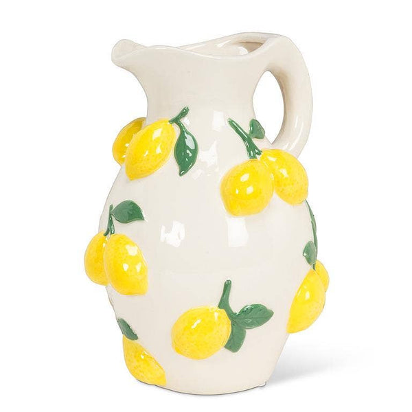 Lemon Motif Ceramic Jug, Large