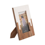 Resin Wood Casual Two-Tone Photo Frame - White, 4x6 in.