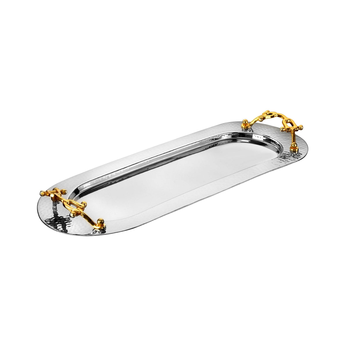 Large Silver and Gold Dip Bowls Tray