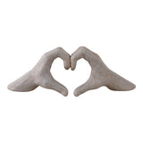 Ceramic Hand Heart Decorative Sculpture - Gold, 5 in.