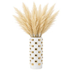 White and Gold Raised Dot Cylinder Vase