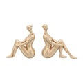 Gold Seated Lady Bookends, Set of 2