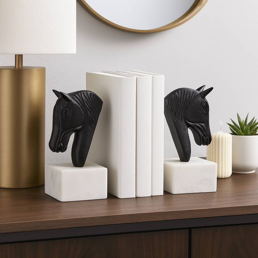 Horse Head Bookends, Set of 2