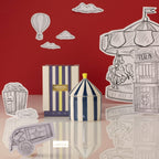 Carnival Striped Candle, Navy Magician - Oud and Leather