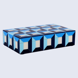 Patisserie Modern Blue Resin Inlay Storage Box ( 7 Sizes ): 8x6x1.5