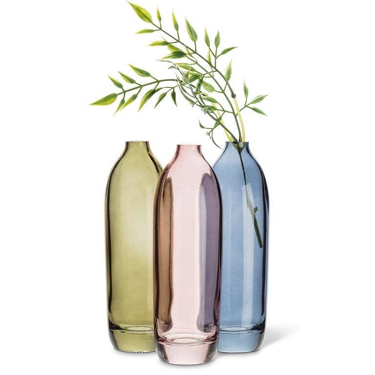 Tall Dark Blue Glass Bud Vase