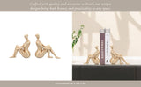 Bookends Set of 2 - Gold Resin Modern Lady Pair, 8 in.