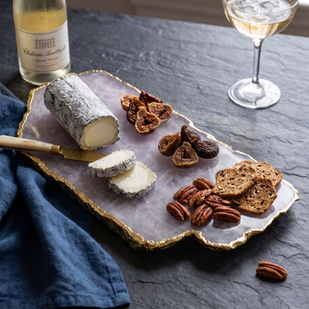 Dazzle Freeform Onyx Cheese Board, Rose Quartz