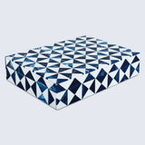 Marquet Indigo Blue White Resin Inlay Storage Box ( 8 Sizes): 10x2.5x1.5