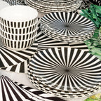 Black & White Starburst Melamine Starter Set, 12-Piece (Service for 4)