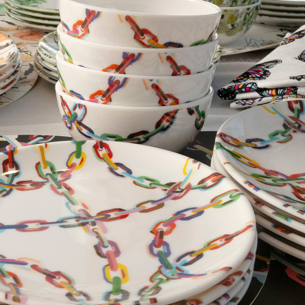 Chain Link Melamine Starter Set, 12-Piece (Service for 4)