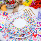Multicolor Butterflies Melamine Starter Set, 12-Piece (Service for 4)