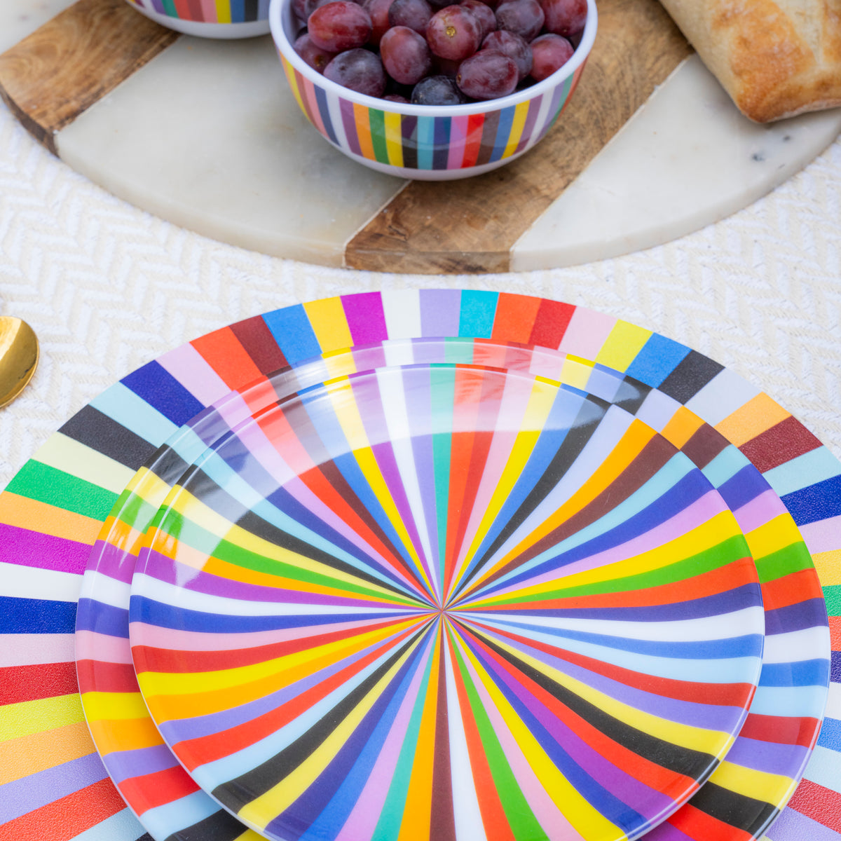 Multicolor Starburst Melamine Starter Set, 12-Piece (Service for 4)