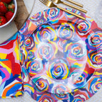 Multicolor Roses Vinyl Placemats, Set of 4