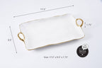 Golden Handles White Large Platter