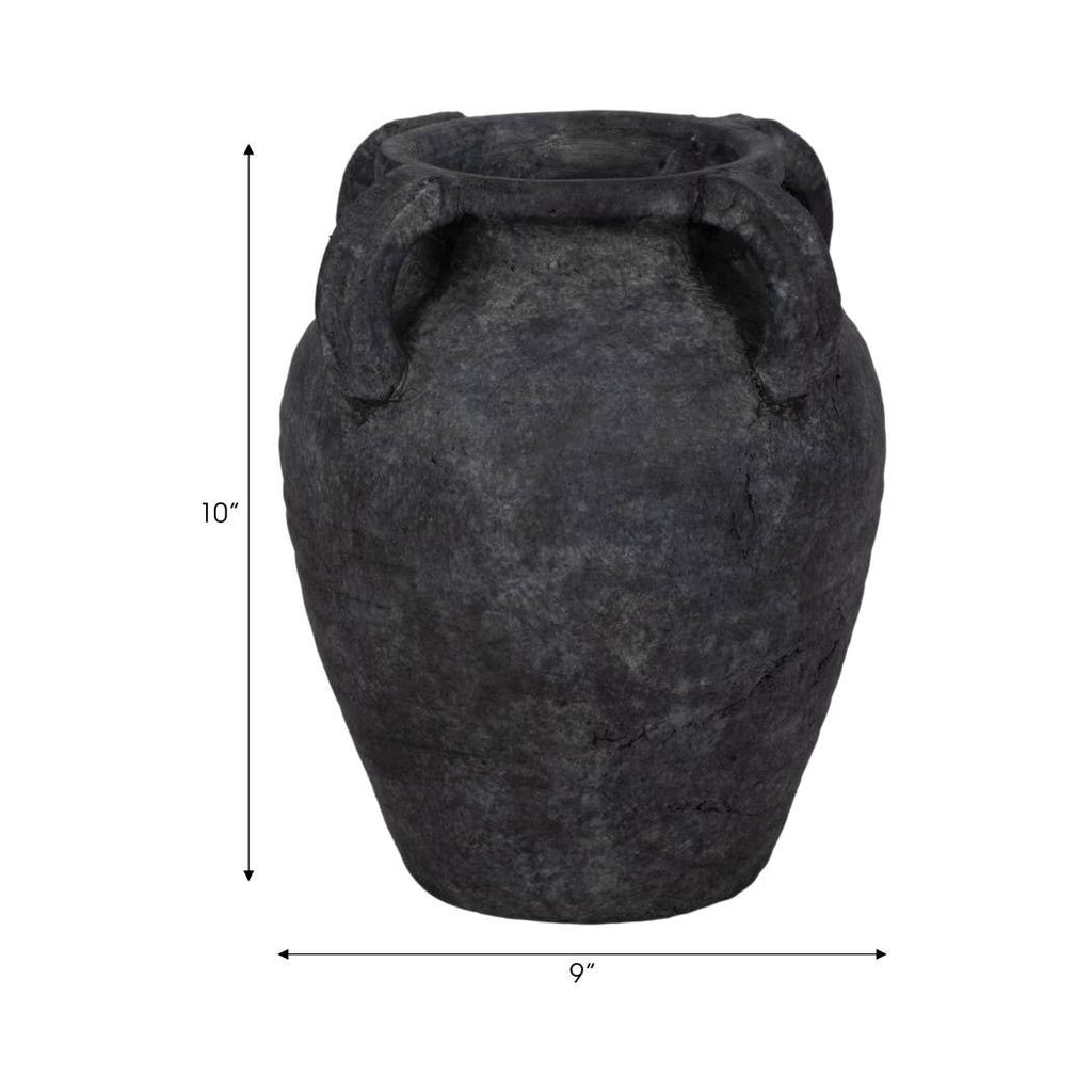 Black Amphora Multi-Handle Vase
