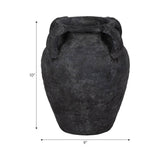 Decorative Vase - Black Pottery Amphora Multi-Handle Jug, 10