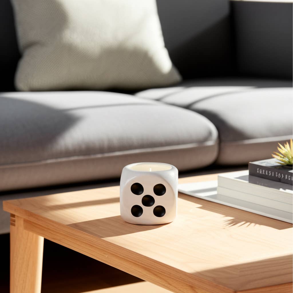 Tobacco Scented Ceramic Dice Candle