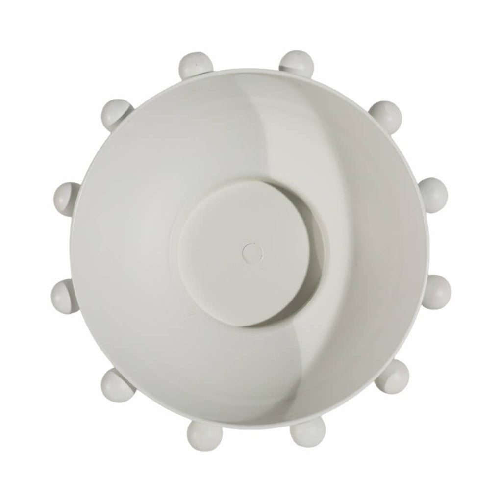 Decorative Bowl - White Iron/Fir Wood Hobnail