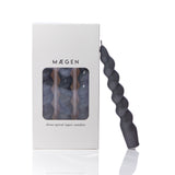 MÆGEN Spiral Taper Candles - 3 Pack - Dark Grey