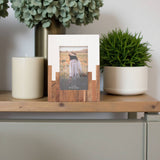 Resin Wood Casual Two-Tone Photo Frame - White, 4x6 in.