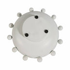 Decorative Bowl - White Iron/Fir Wood Hobnail