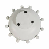 Decorative Bowl - White Iron/Fir Wood Hobnail, 11 in.