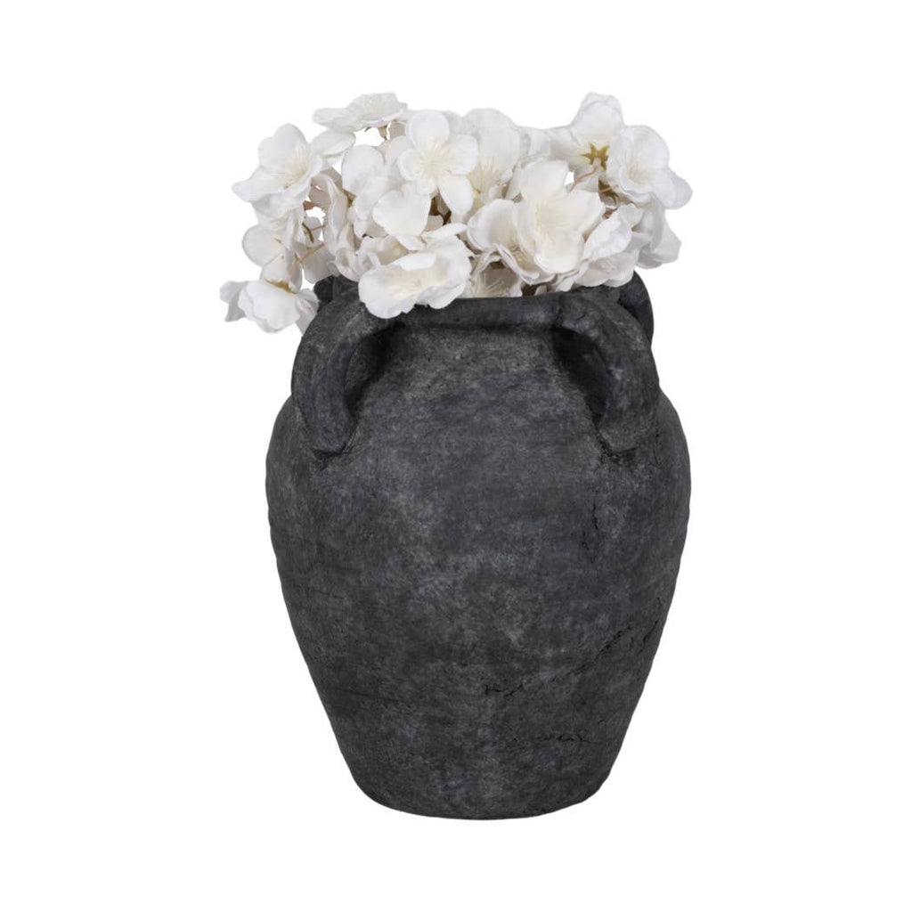 Black Amphora Multi-Handle Vase