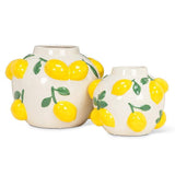 Small Round Vase with Lemons-5"H