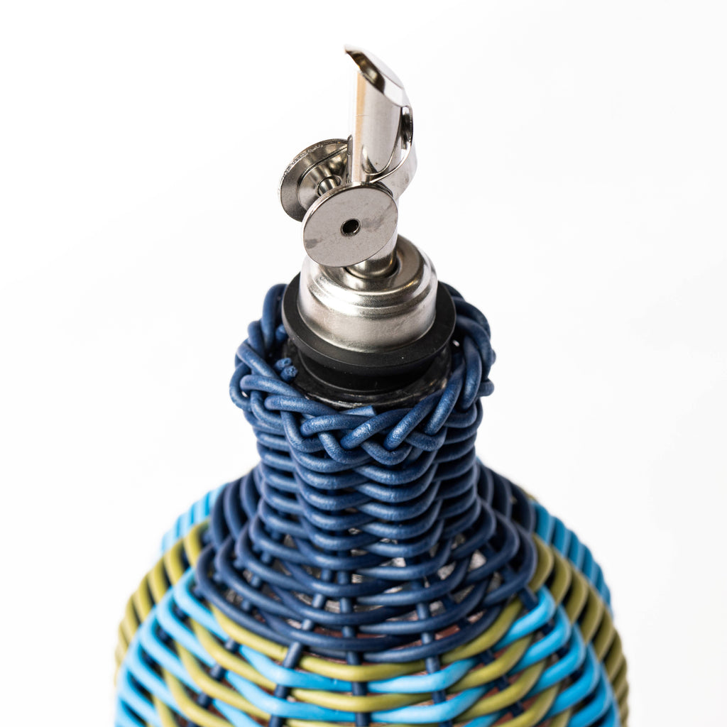 Striped Oil Pourer, Peach and Cream