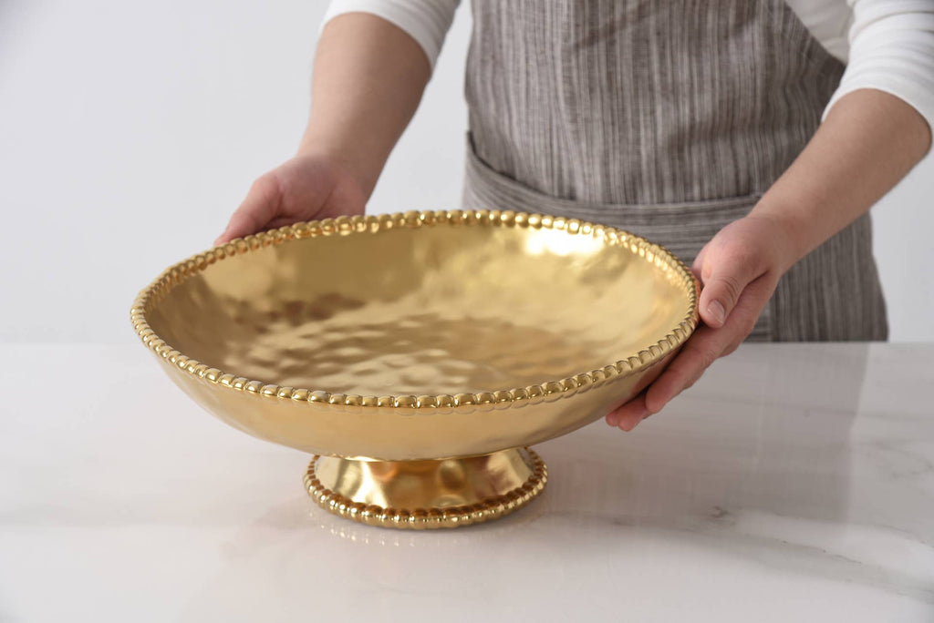 Monte Carlo Matte Gold Footed Bowl