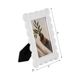 Photo Frame - Resin with Decorative Scalloped Edge: White / 5x7