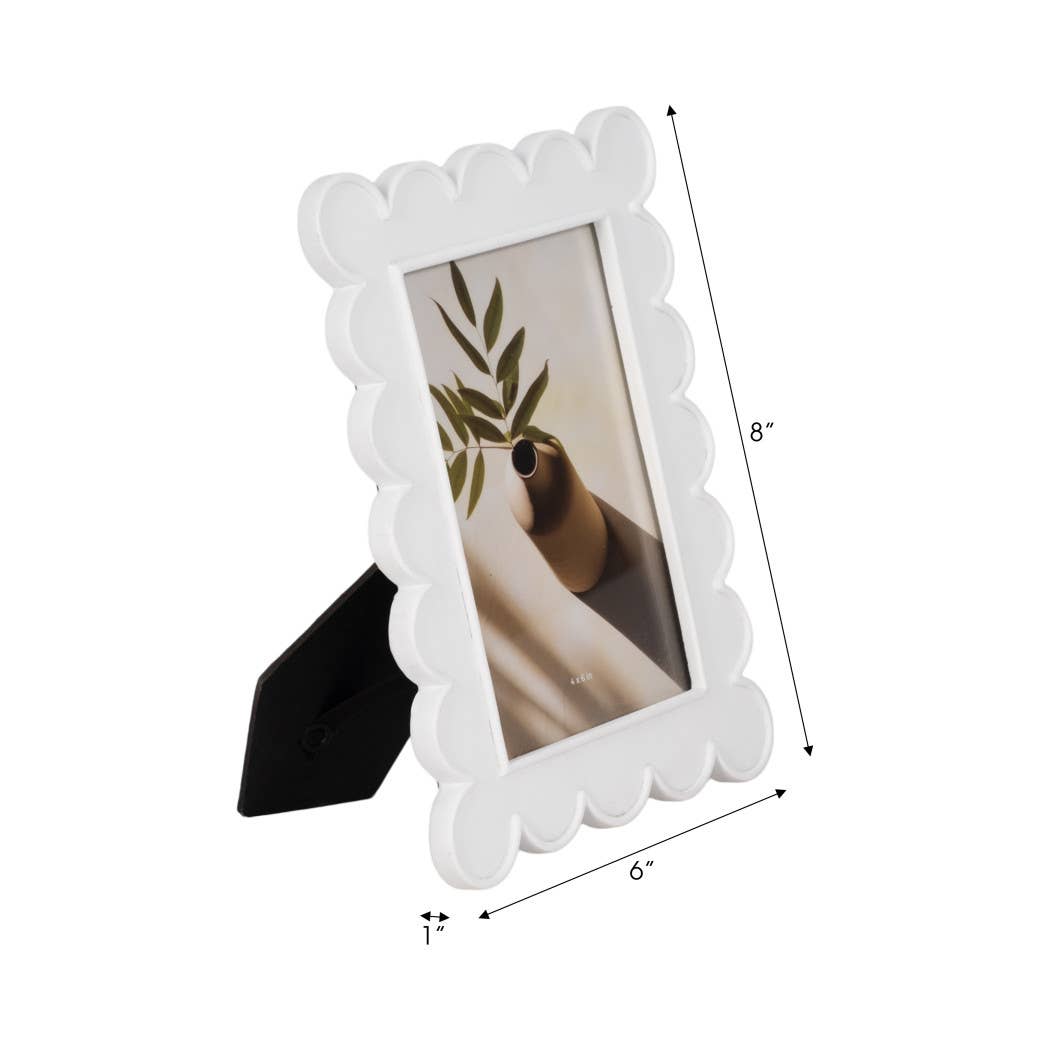 White Scalloped Edge Picture Frame, 5x7