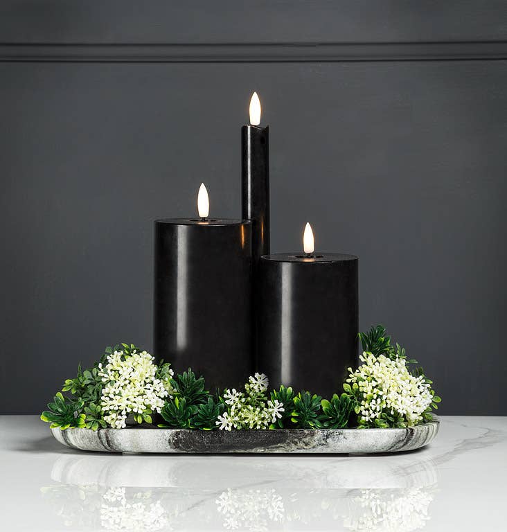 Black Marble Oblong Tray