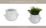 Plant Pot - White Ceramic Round Glossy Tapered Bubble, 8 in.
