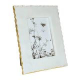 Photo Frame - White Marble Wood Jagged Edges, 4x6 in.