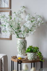 6.5x6.5x11.5" Verdant Whisper Ceramic Vase