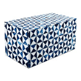 Marquet Indigo Blue White Resin Inlay Storage Box ( 8 Sizes): 10x2.5x1.5