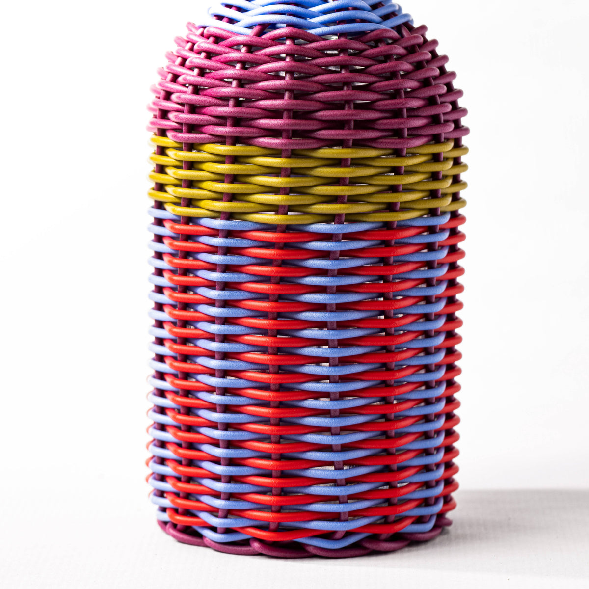 Striped Oil Pourer, Cornflower and Red