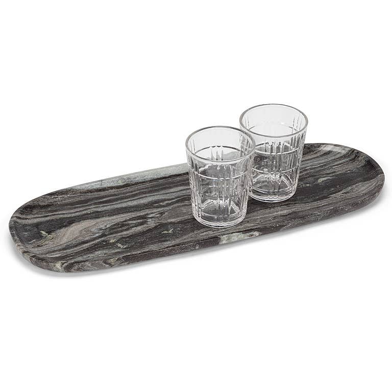 Black Marble Oblong Tray