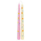 Floral Yellow & Pink Dinner Candles