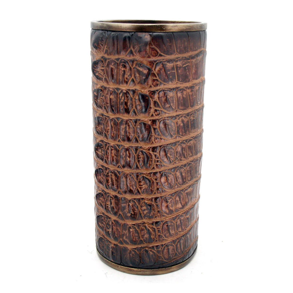 Brown Crocodile Skin Vase