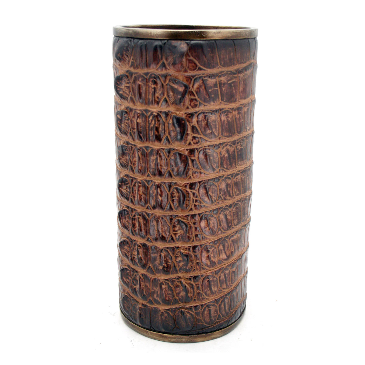 Brown Crocodile Skin Vase