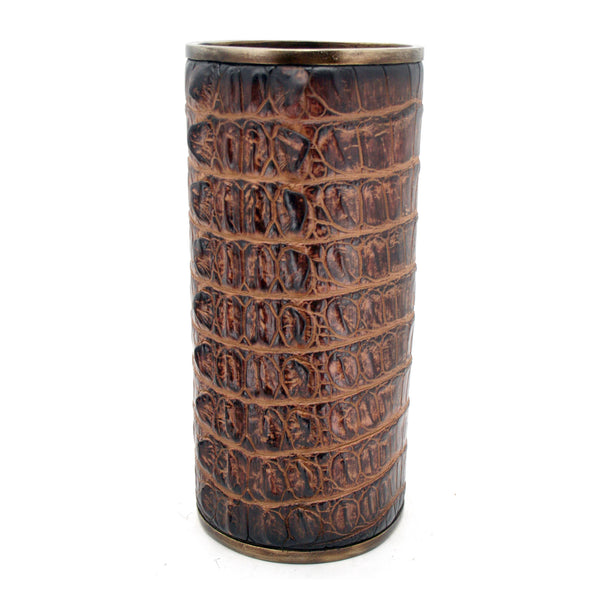 Brown Crocodile Skin Vase, Medium