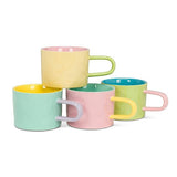Triple Colored Mug-4 Assorted -3"H(12oz) - Clearance