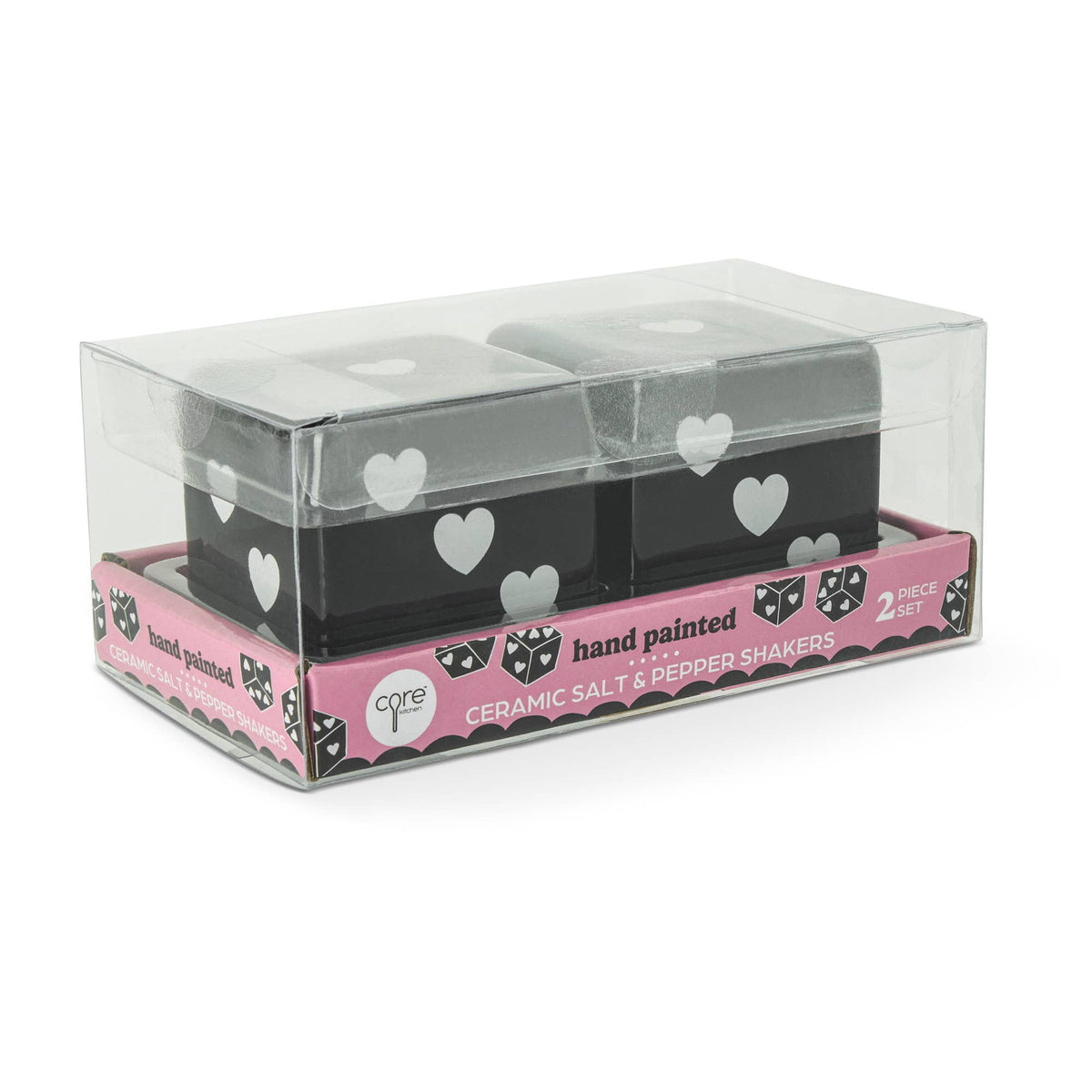 Black Dice Ceramic Salt & Pepper Shakers